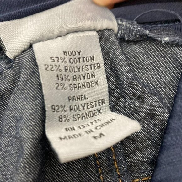 Oh! Mamma Dark Wash Over the Belly Maternity Jeans Stonewashed Front & Back Med - Picture 11 of 11